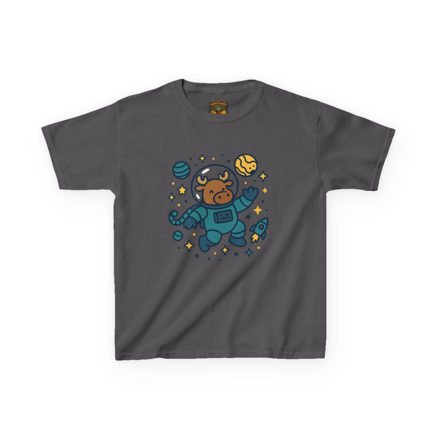 Kids Tee — Cute Astronaut Moose Space Shirt for Children