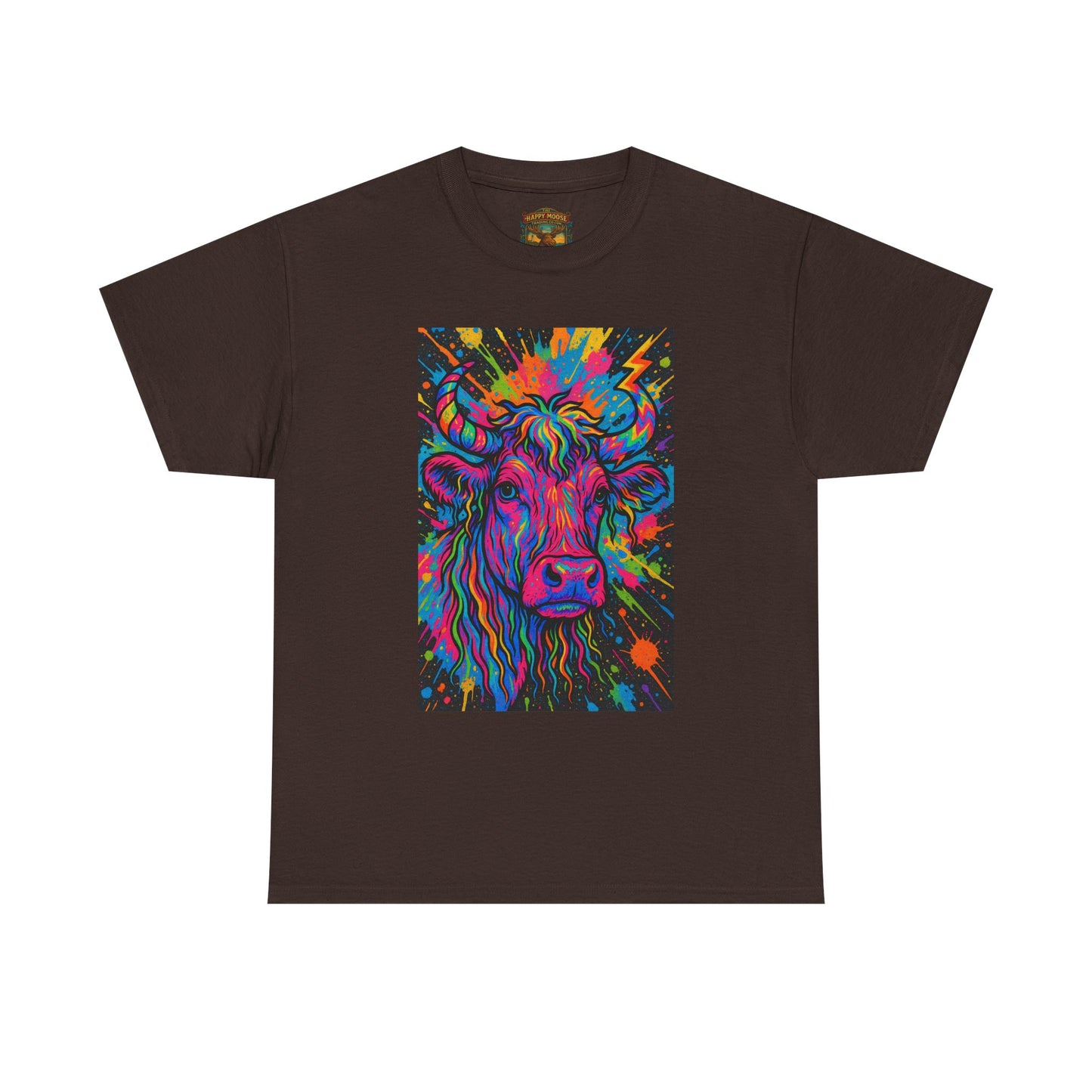 Psychedelic Highland Cow T-Shirt | Retro Rainbow Cow Art 4