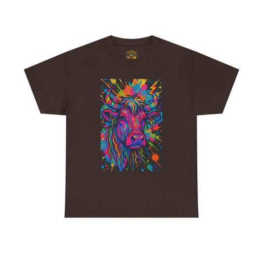 Psychedelic Highland Cow T-Shirt | Retro Rainbow Cow Art 4