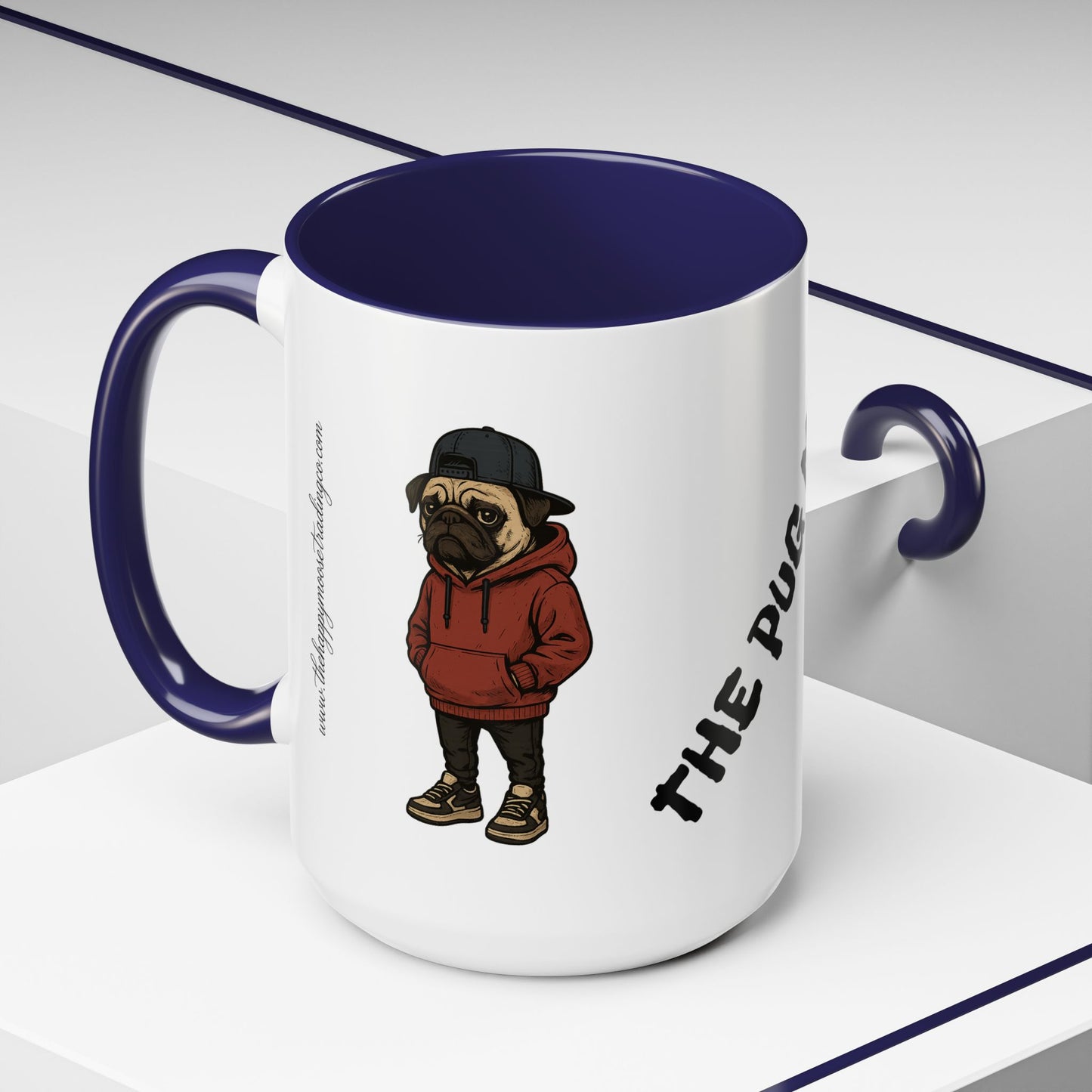 The Pug Mug Accent Coffee Mug — Cute Pug Cartoon Gift (11/15oz)