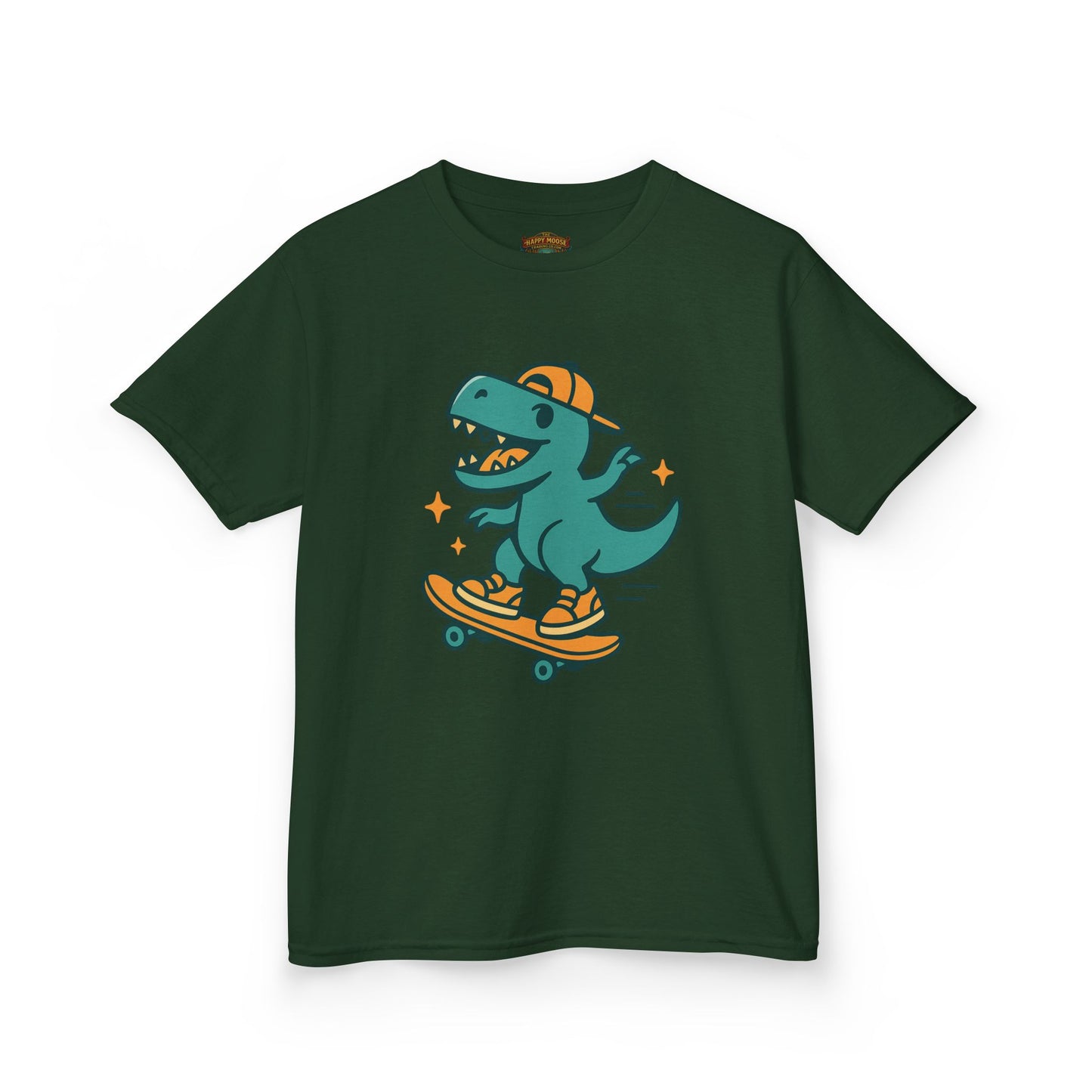 Kids Skateboarding Dino Tee — Cute Skateboard T‑Rex Graphic Shirt