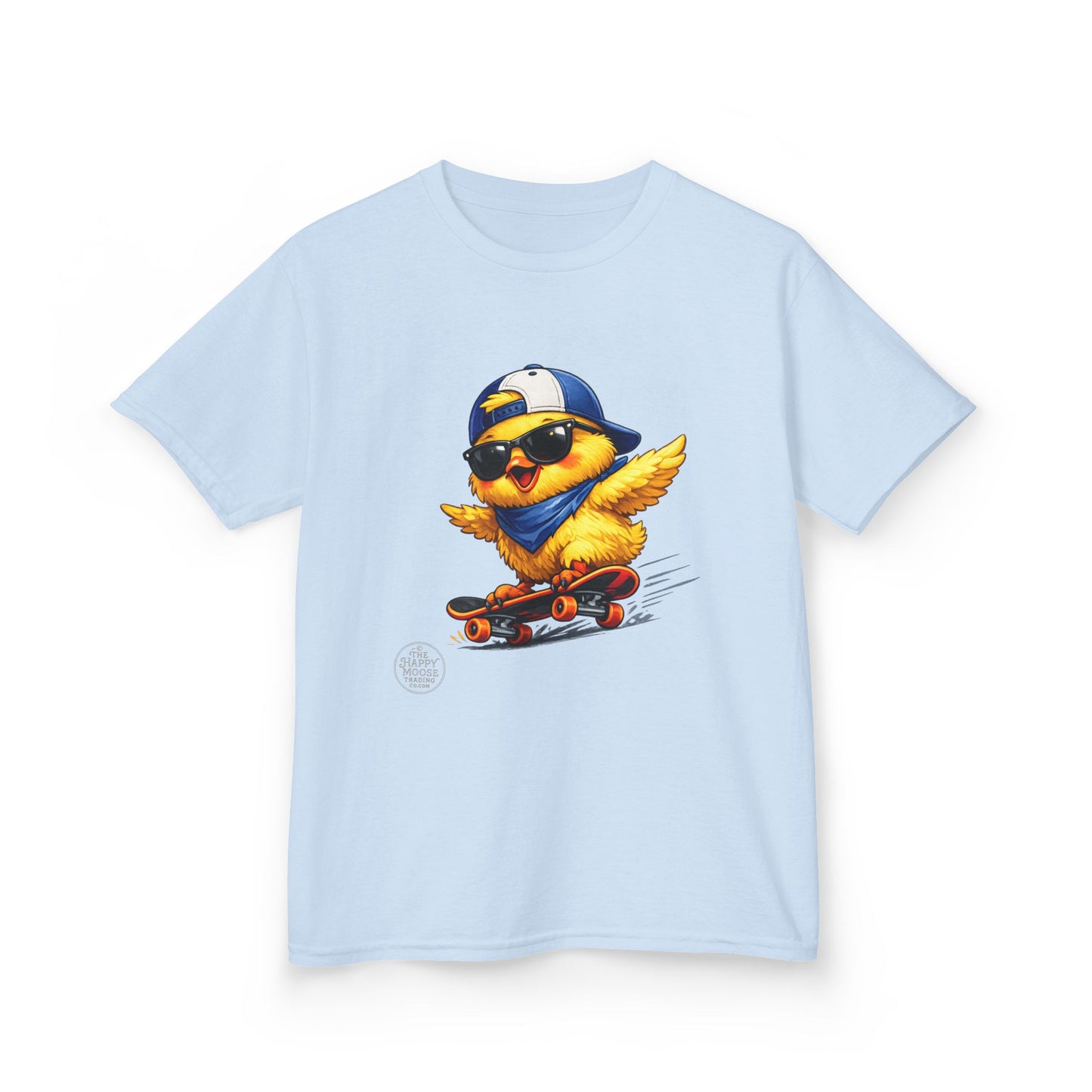Skateboard Chick Kids T‑Shirt — Cool Sunglasses Duck Skateboard Graphic Tee