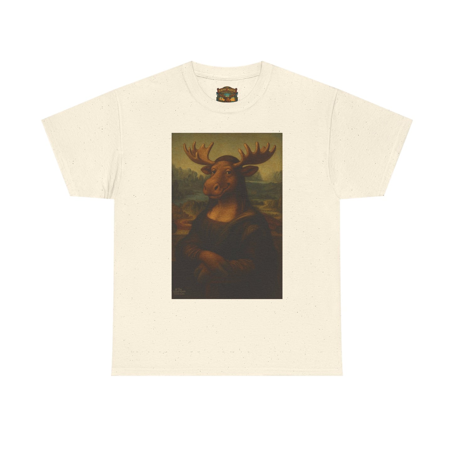 Mona Moose Tee — Funny Renaissance Moose Portrait T‑Shirt