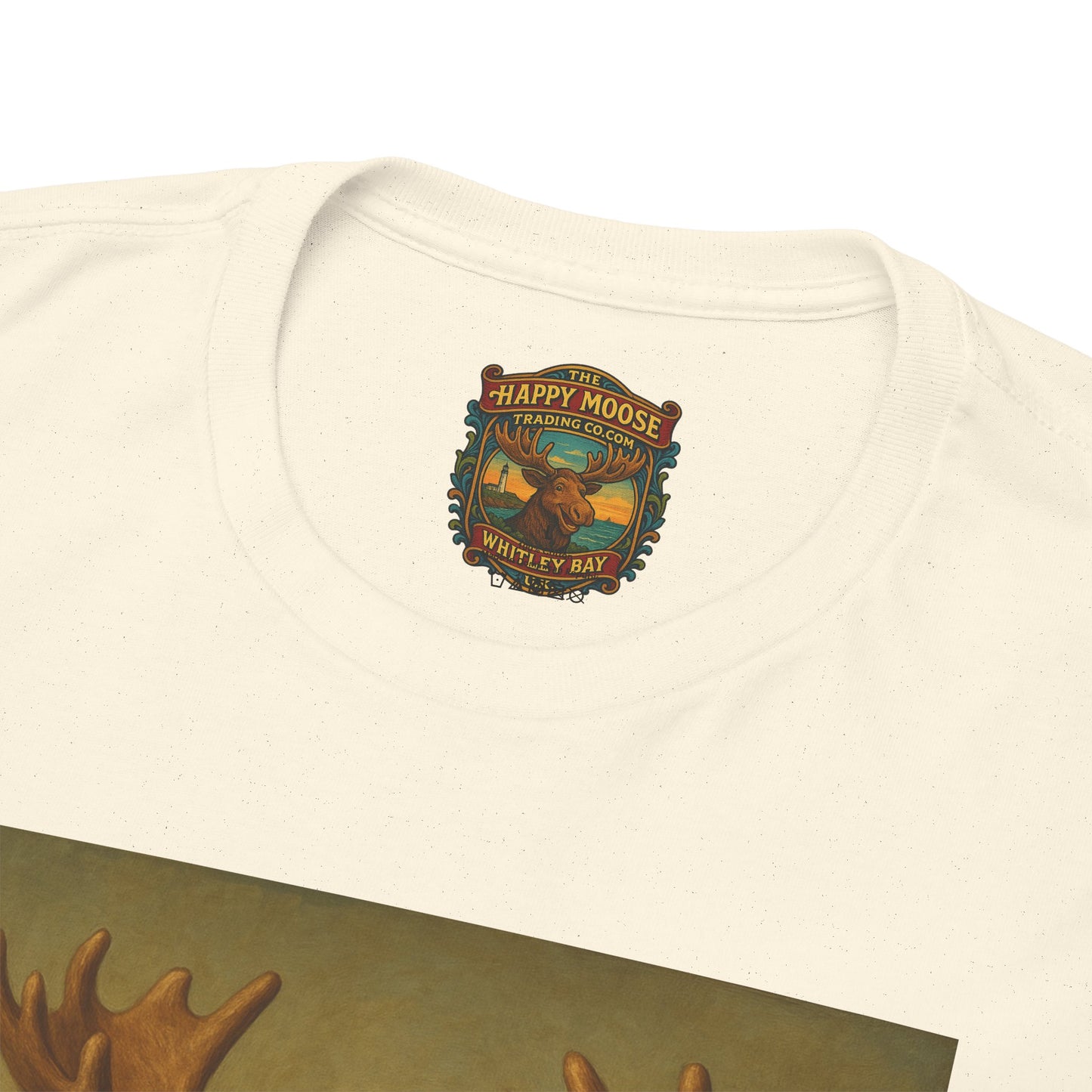 Mona Moose Tee — Funny Renaissance Moose Portrait T‑Shirt