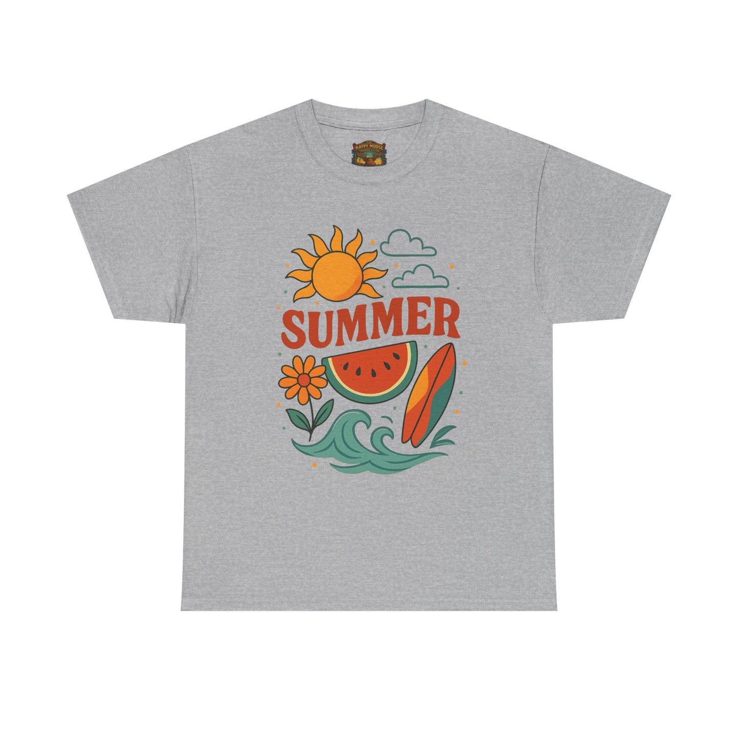 Summer Beach Tee | Surf Waves Palm Tree Graphic