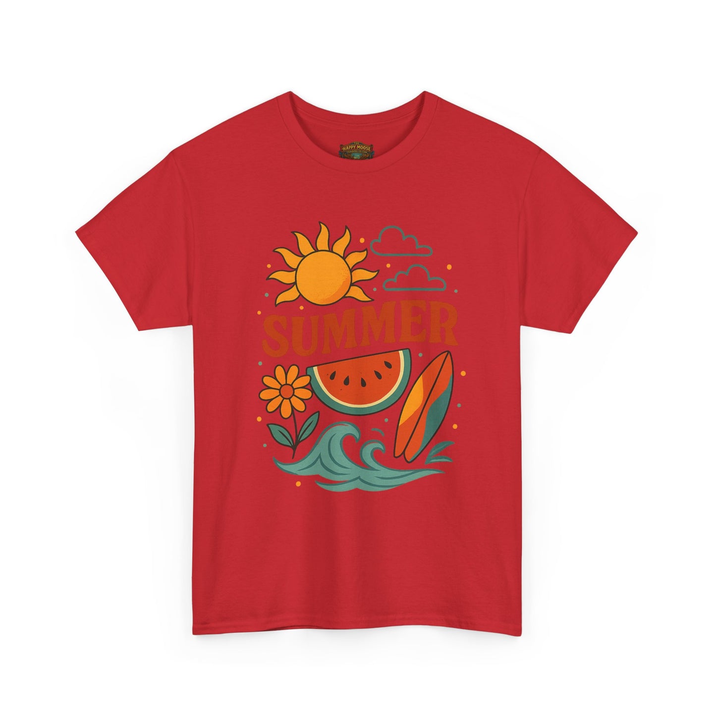 Summer Beach Tee | Surf Waves Palm Tree Graphic