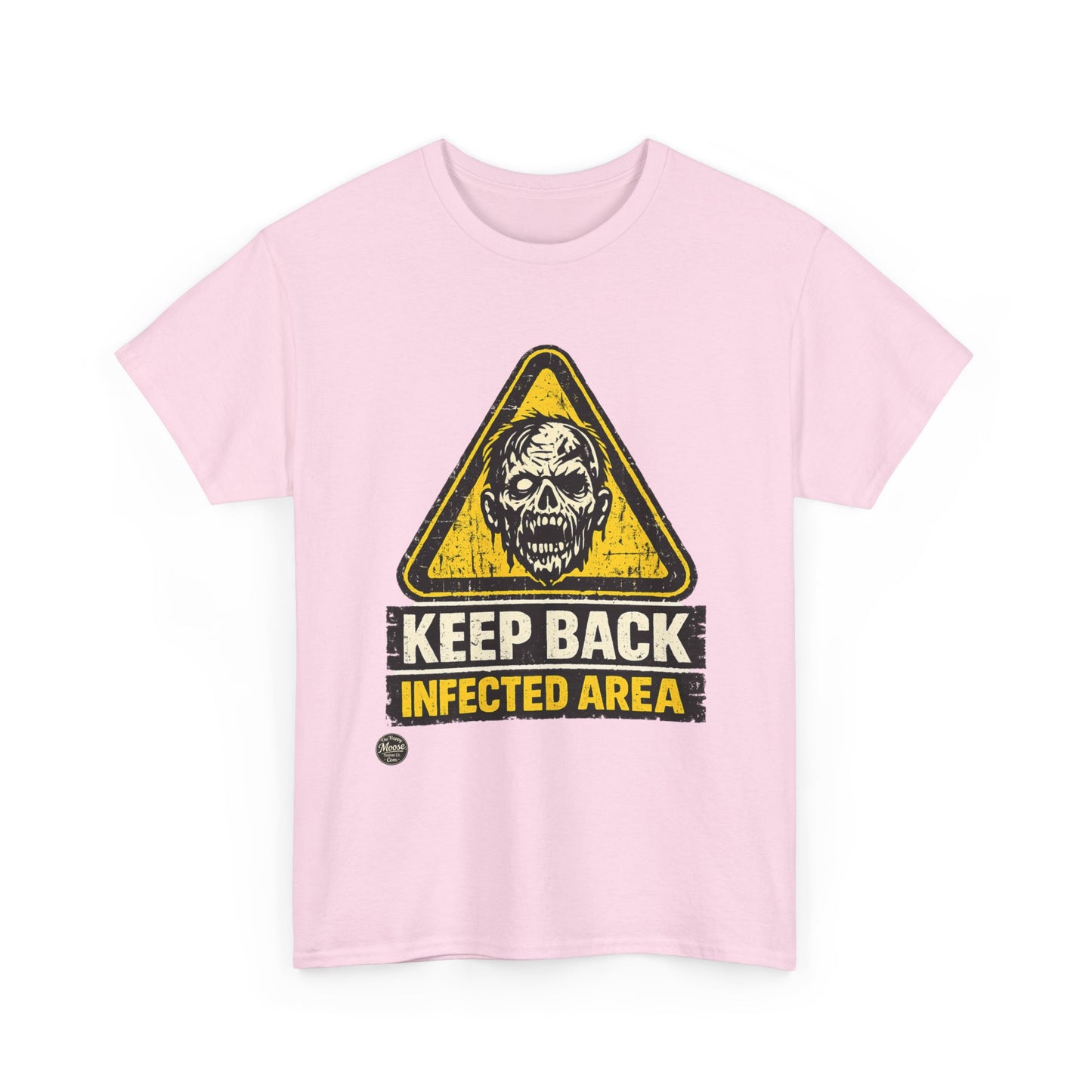 Zombie Warning Tee — "Keep Back Infected Area" Graphic T-Shirt