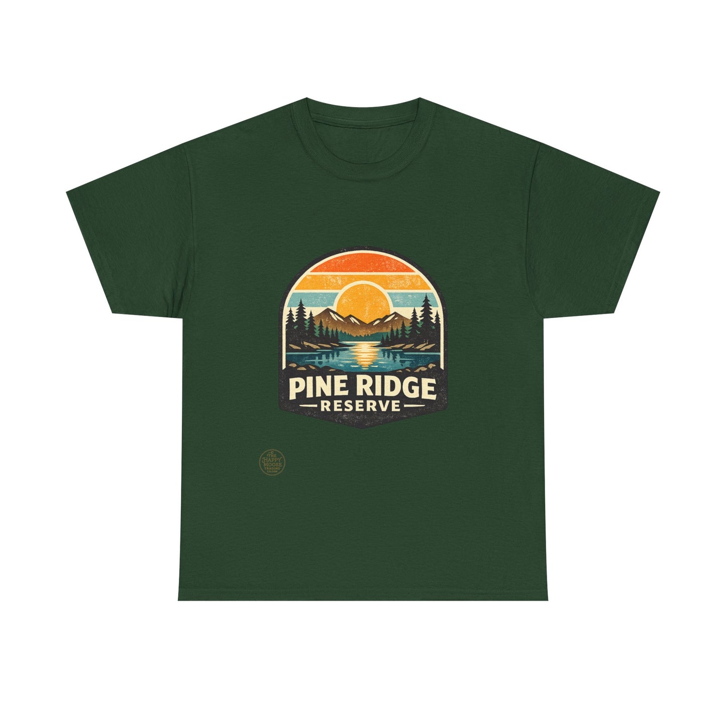 Pine Ridge Reserve TShirt — Vintage Sunset Mountain Camping T-Shirt