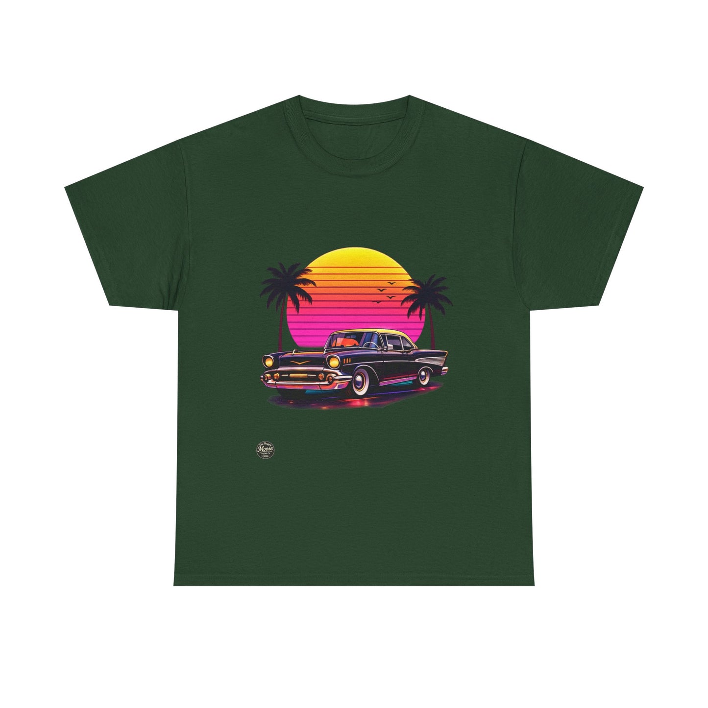 Retro Sunset Classic Car T‑Shirt  EC011