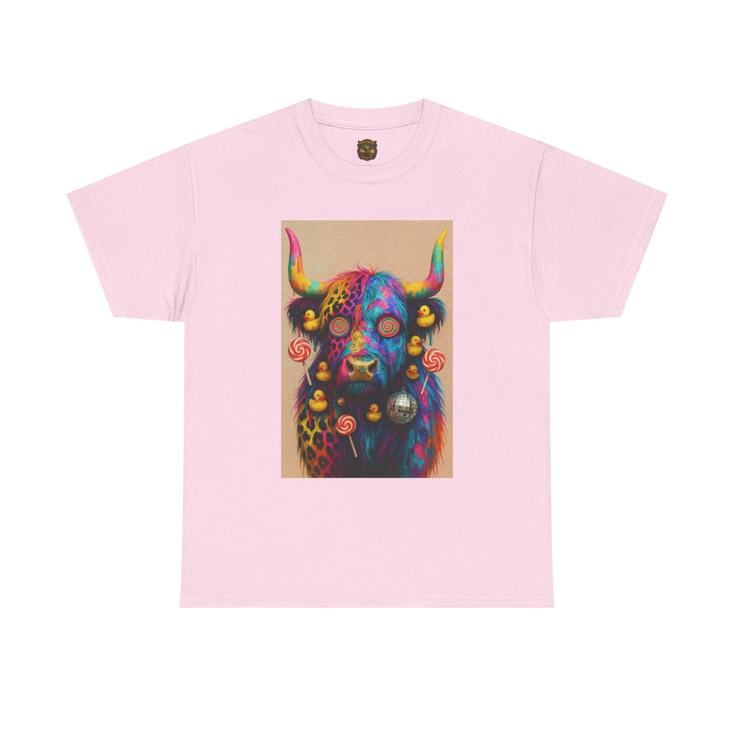 Psychedelic Highland Cow T-Shirt | Retro Rainbow Cow Art 6
