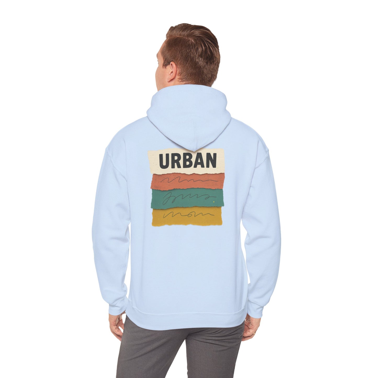 Urban Stripes Hoodie — Retro Color Block Graphic Pullover