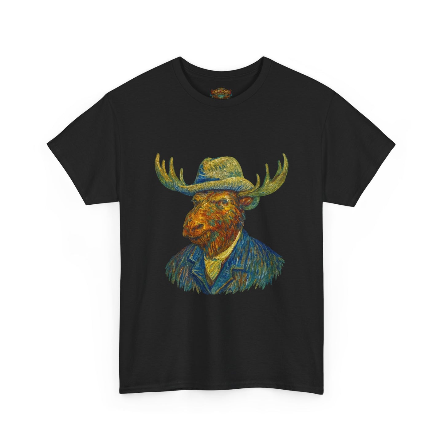 Moose Gogh Self-portrait with Straw Hat |  Art Tee
