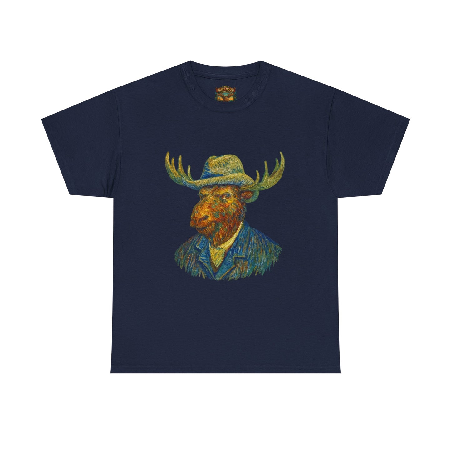 Moose Gogh Self-portrait with Straw Hat |  Art Tee