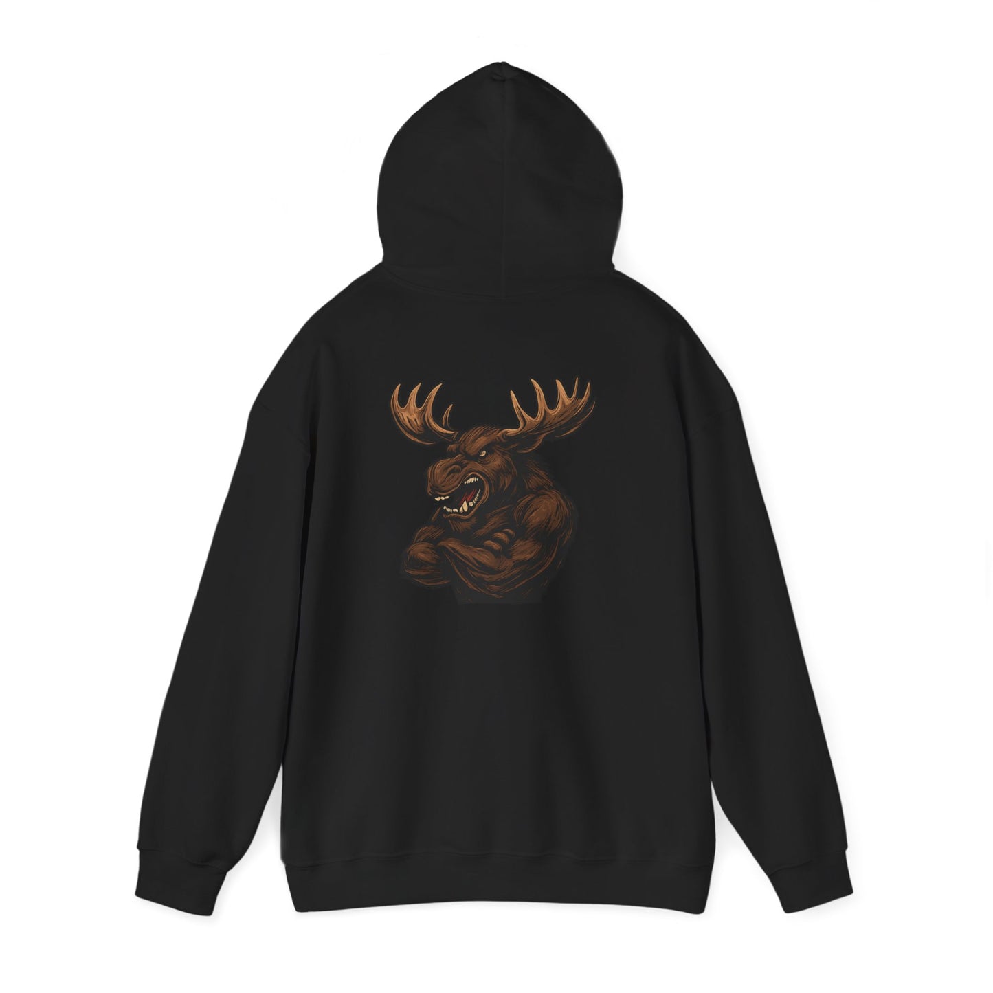 Ferocious Moose Head Graphic Hoodie — Bold Wilderness Outdoor Pullover