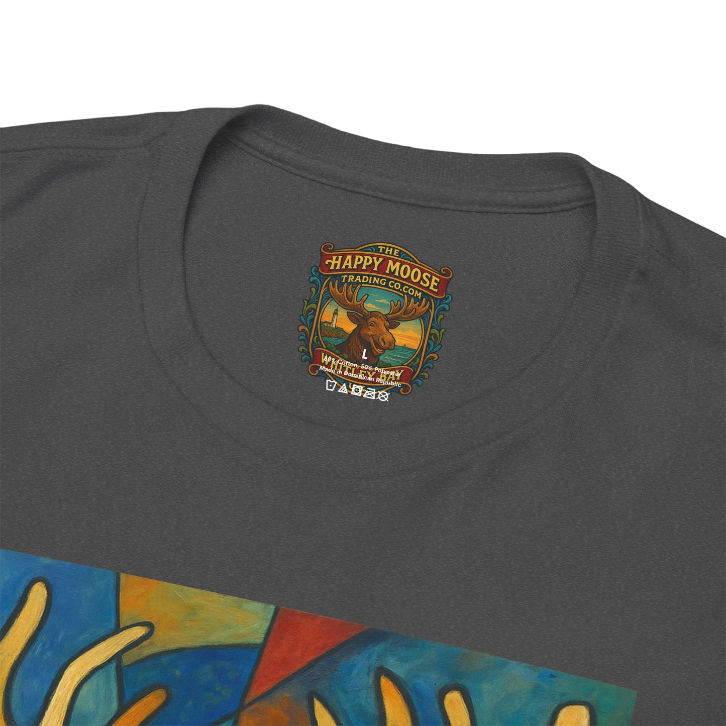 Picasso Moose T‑Shirt — Colorful Geometric Woodland Art Tee