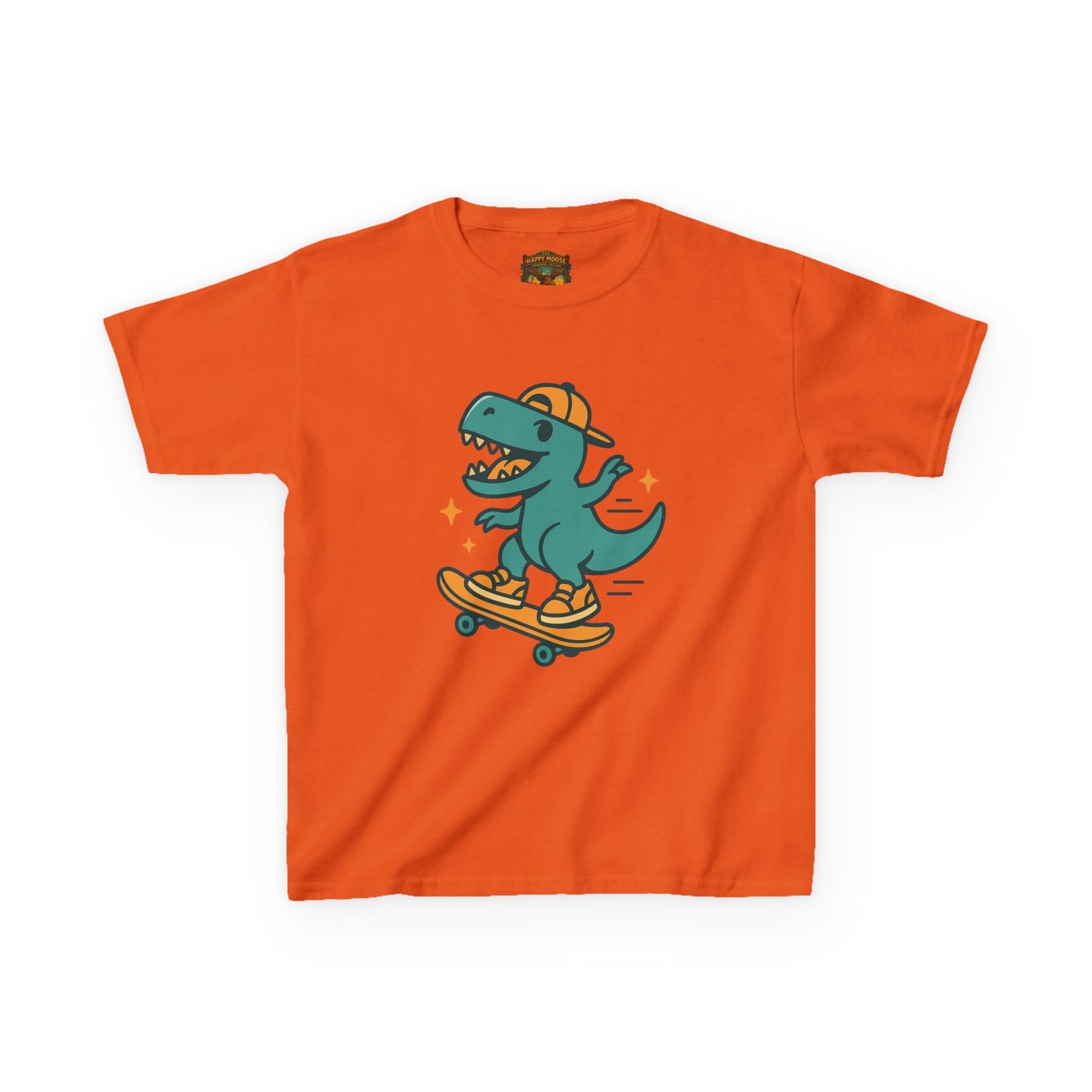Kids Skateboarding Dino Tee — Cute Skateboard T‑Rex Graphic Shirt