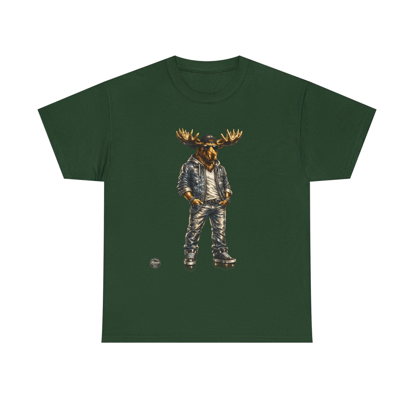 Rustic Urban Moose Graphic Tee — Outdoorsy Moose Illustration T-Shirt