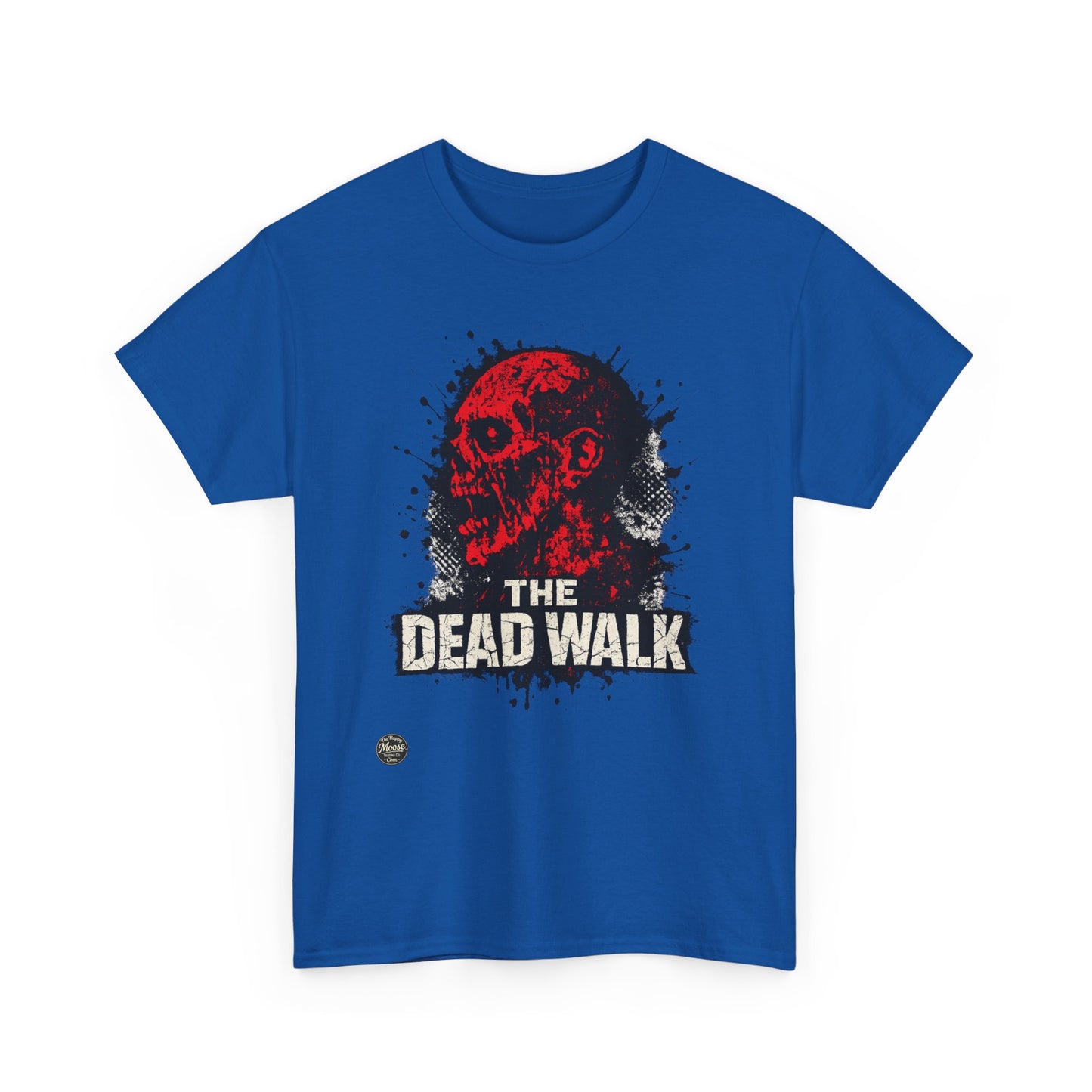 The Dead Walk Horror T-Shirt — Red Zombie Skull Graphic Tee