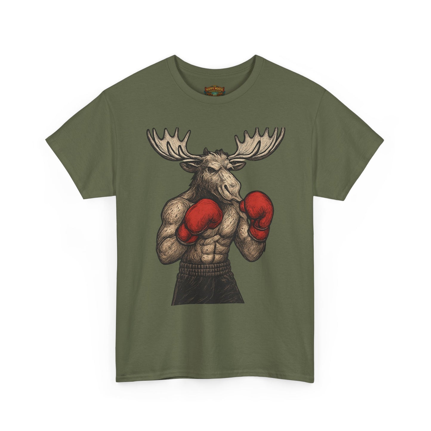 Boxing Moose T‑Shirt — Funny Wildlife Gym Tee for Men & Women