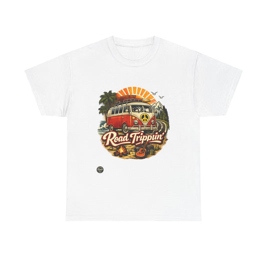 Road Trippin' Camper Tee — Classic Vintage Van Travel Shirt #V001