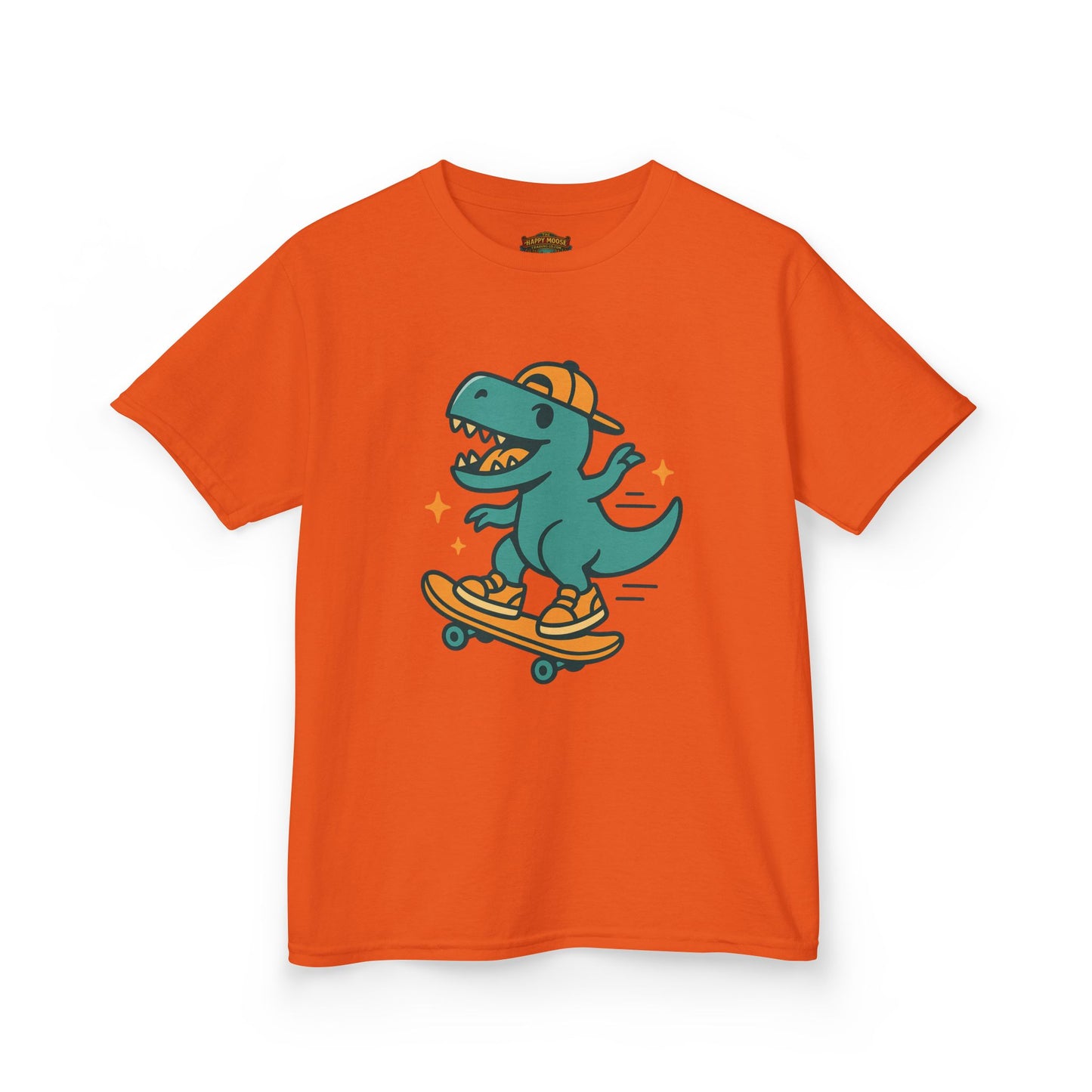 Kids Skateboarding Dino Tee — Cute Skateboard T‑Rex Graphic Shirt