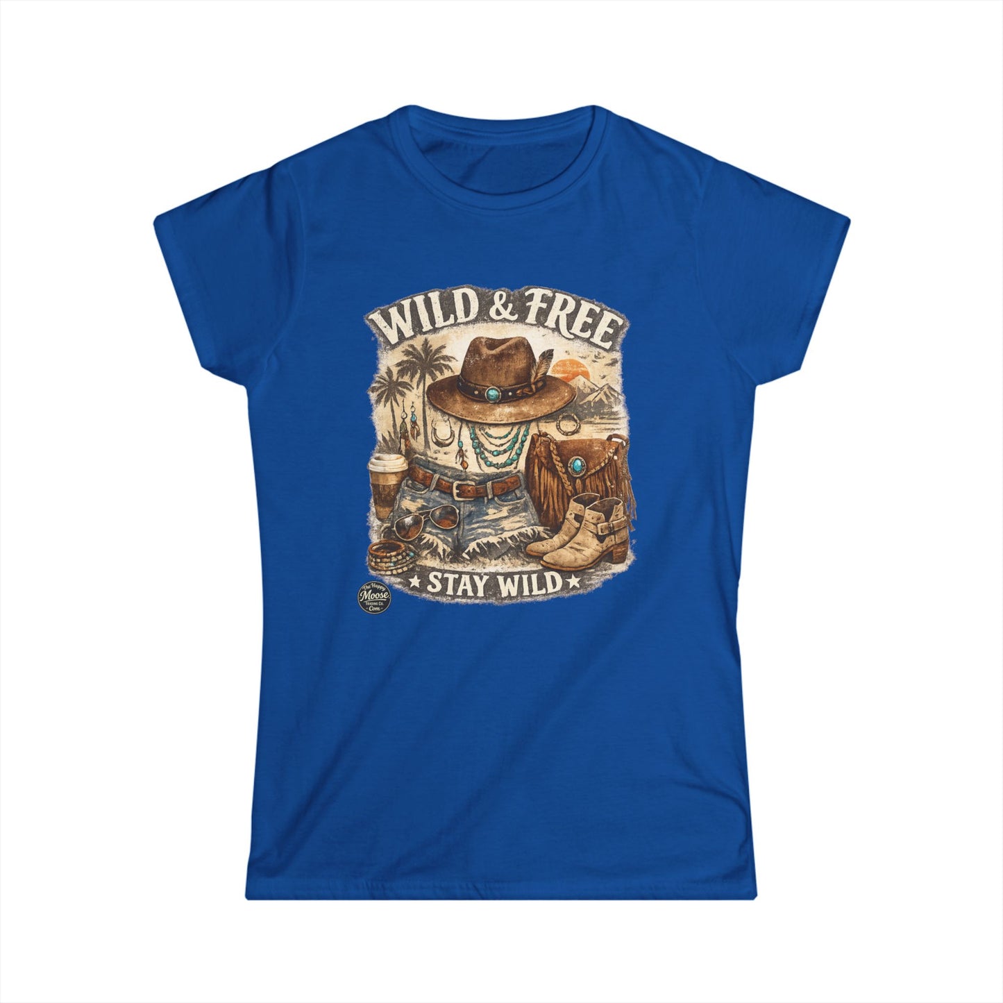 Wild & Free Western Graphic Tee — "Stay Wild" Cowboy Boho Women's Shirt