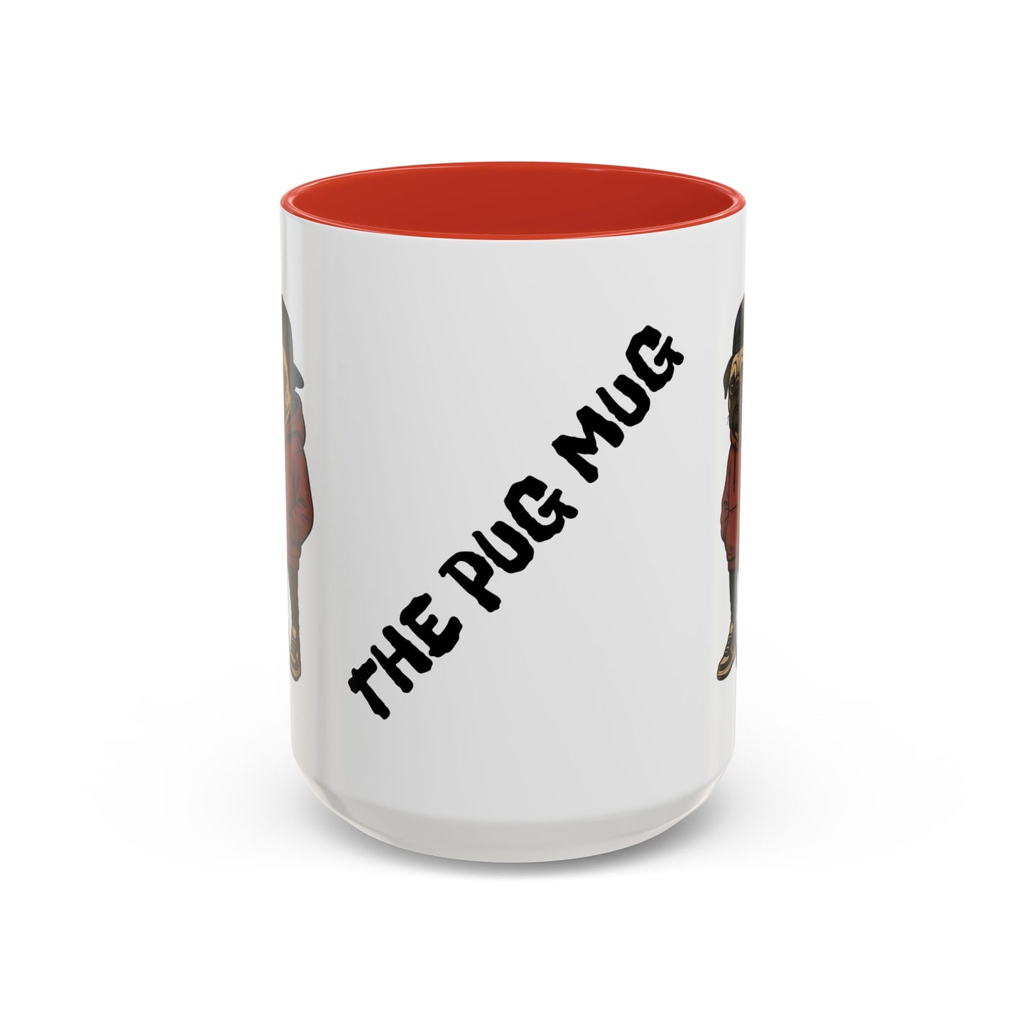 The Pug Mug Accent Coffee Mug — Cute Pug Cartoon Gift (11/15oz)