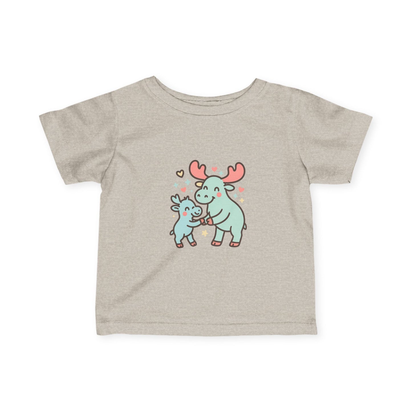 Cute Moose Mom & Baby Infant Tee — Adorable Woodland Family Baby Shirt