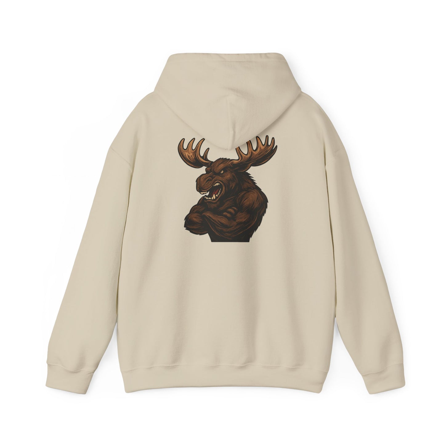 Ferocious Moose Head Graphic Hoodie — Bold Wilderness Outdoor Pullover