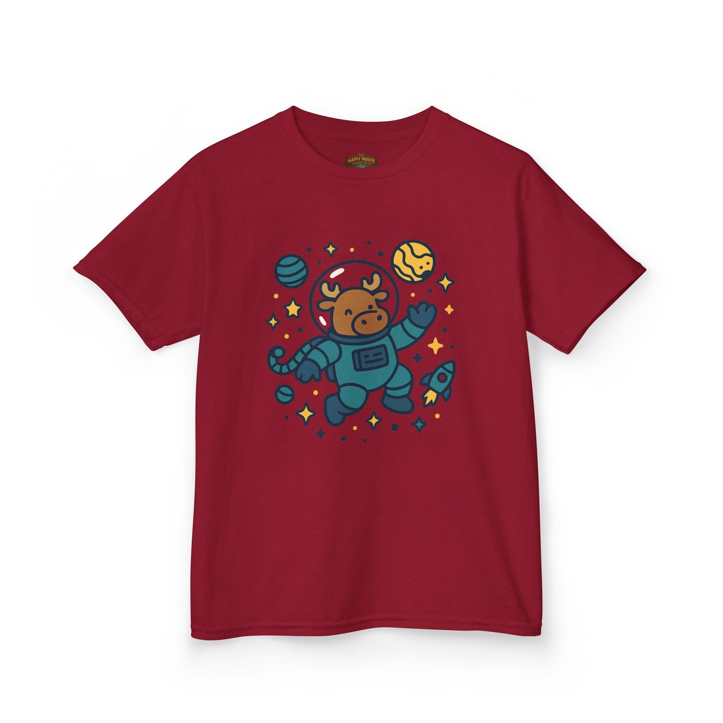 Kids Tee — Cute Astronaut Moose Space Shirt for Children