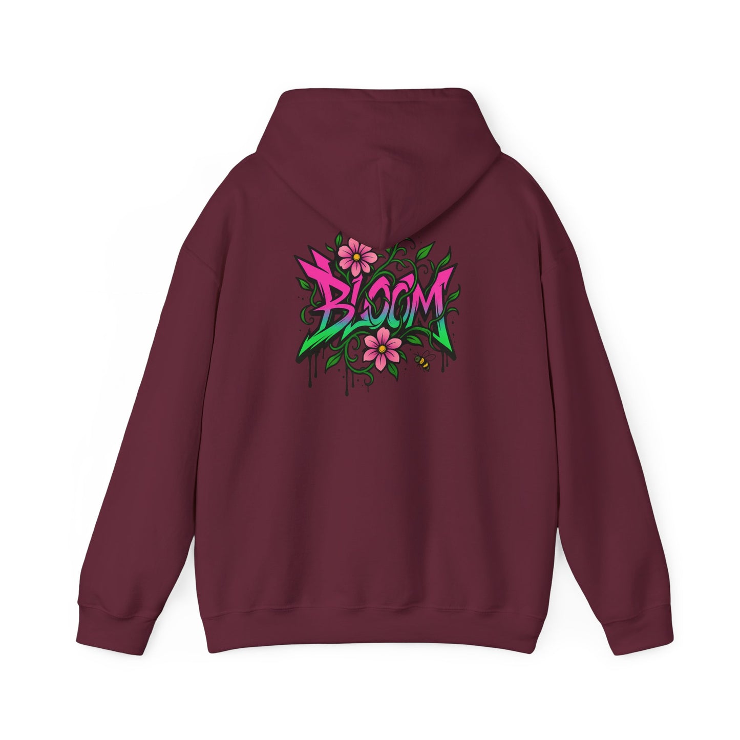 Bloom Floral Graffiti Hoodie — Women's Urban Streetwear Flower Graphic Hooded Sweatshirt