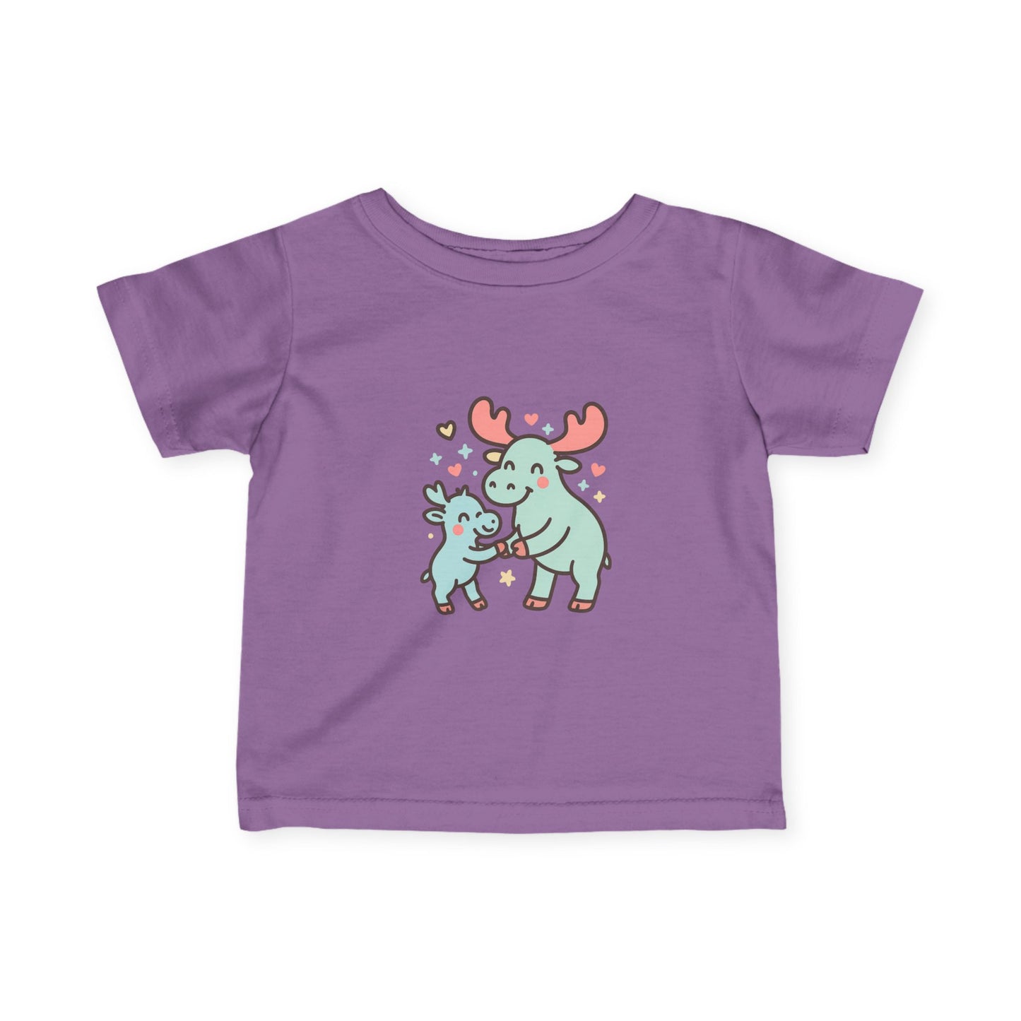 Cute Moose Mom & Baby Infant Tee — Adorable Woodland Family Baby Shirt