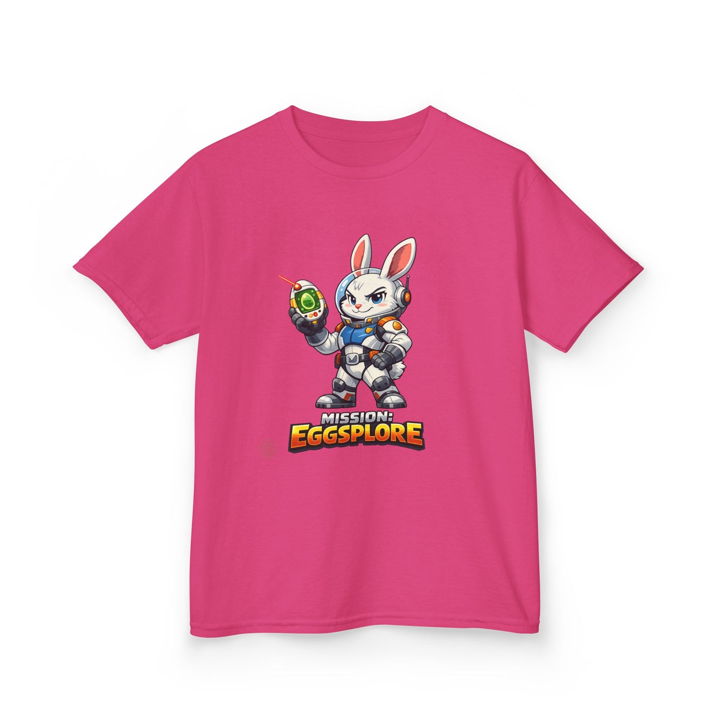 Kids Tee — 'Eggsplore' Bunny Space Explorer Graphic Shirt
