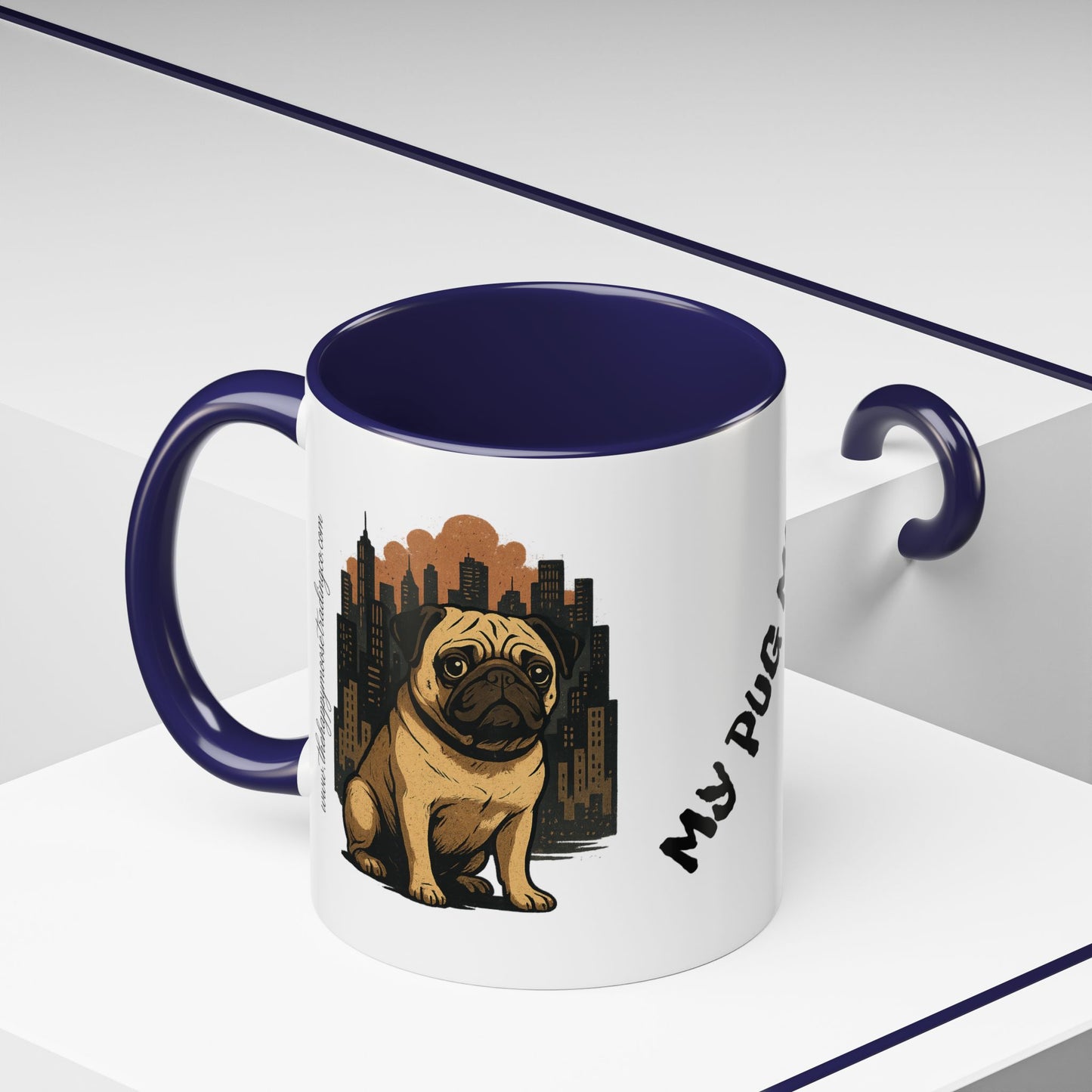 My Pug Mug Coffee Mug — Rustic Mountain Sunset Design