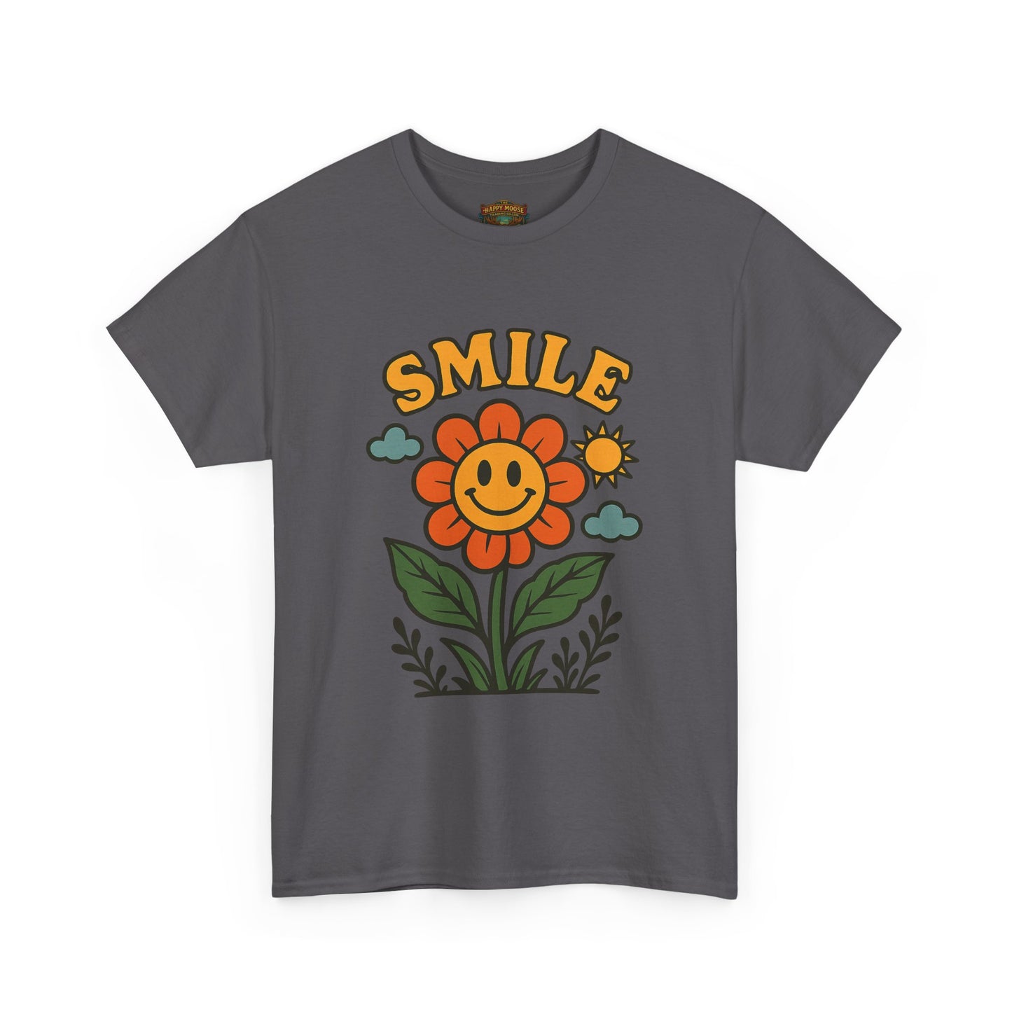 Smile With The Flowers T-Shirt | Floral Typography Tee