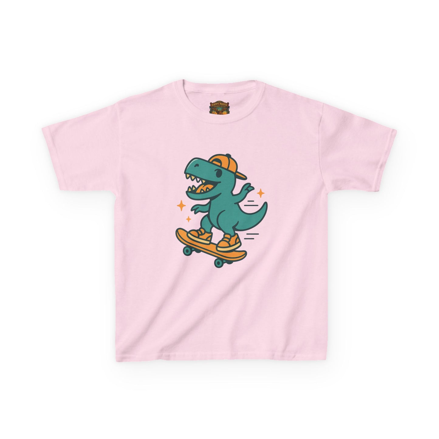 Kids Skateboarding Dino Tee — Cute Skateboard T‑Rex Graphic Shirt