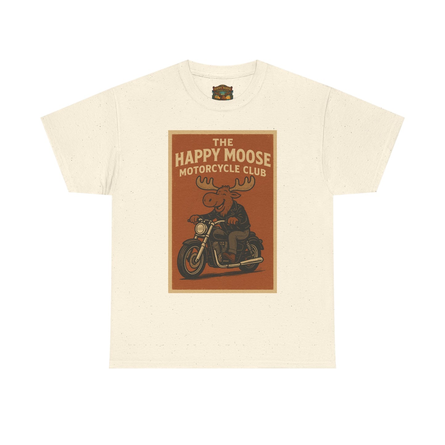 Happy Moose Motorcycle Club T-Shirt | Moose Biker Graphic