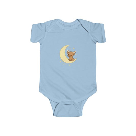 Baby Bodysuit — Cute Bear on Moon Newborn Onesie (Sleepy Moon Nursery Gift)