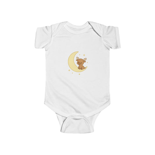 Baby Bodysuit — Cute Bear on Moon Newborn Onesie (Sleepy Moon Nursery Gift)