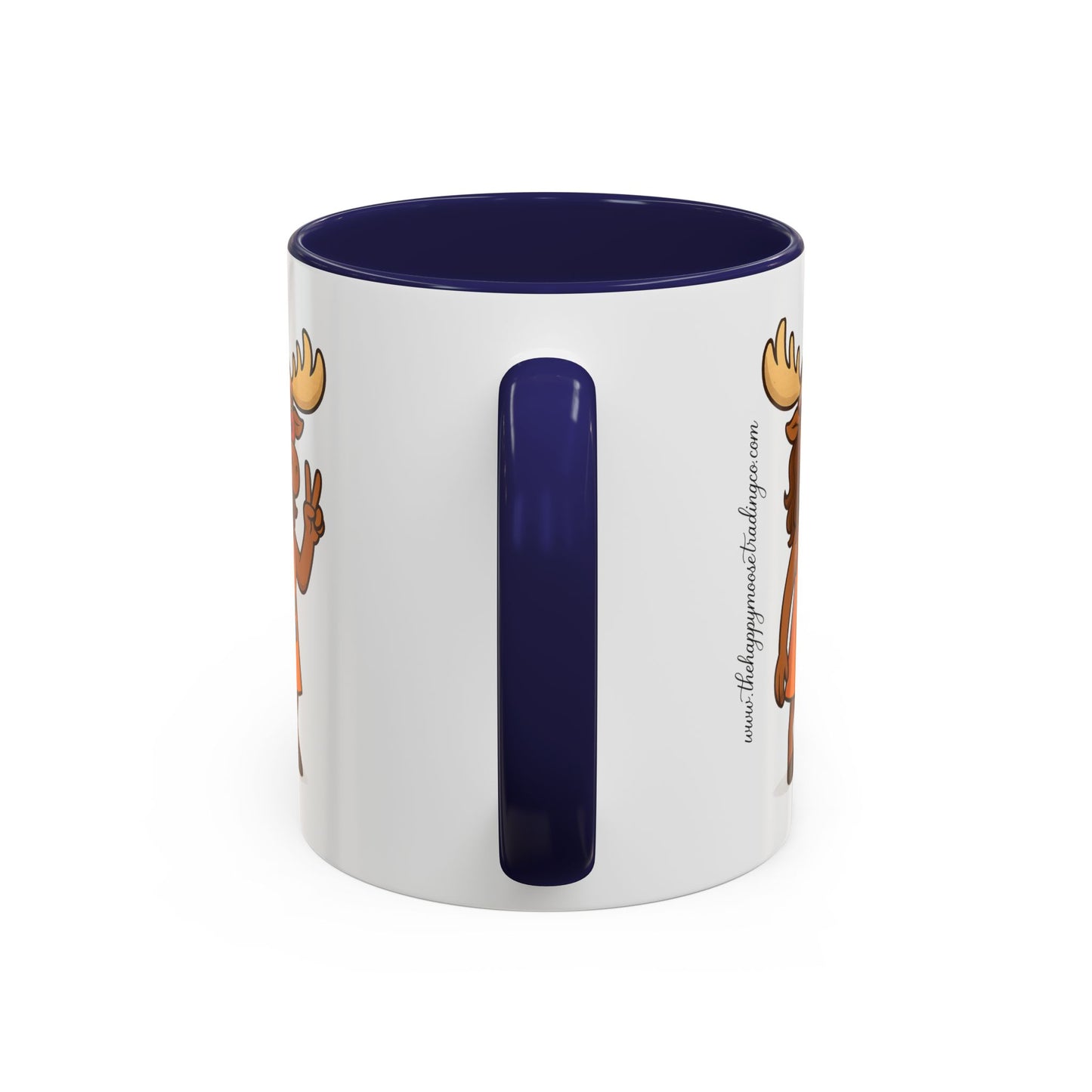 Hippie Moose Coffee Mug — Peace Sign Retro Moose Accent Mug (11/15oz)