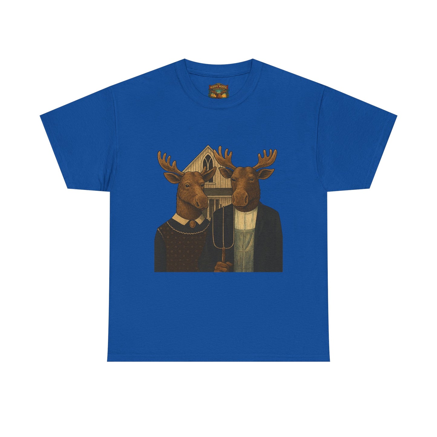Moose Portrait T-Shirt — Vintage Animal Couple Graphic Tee