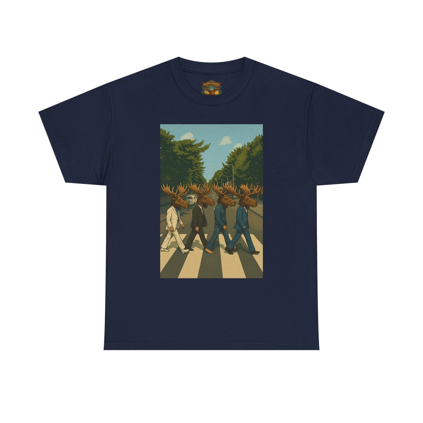 Moose Abbey Road Tee — Retro Parody Band Graphic T-Shirt