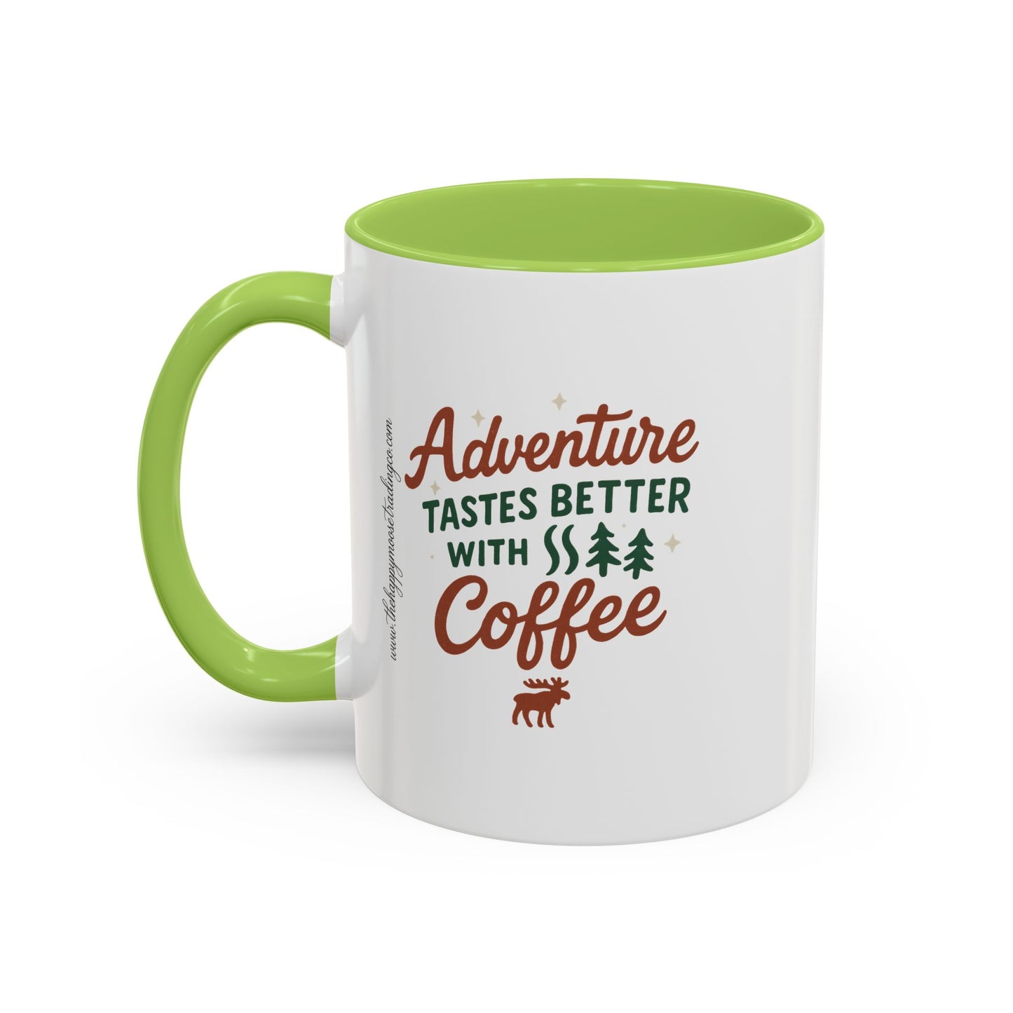 Adventure Tastes Better With Coffee Mug — "Adventure Tastes Better with Coffee" Rustic Outdoor Camper Gift (11/15oz)