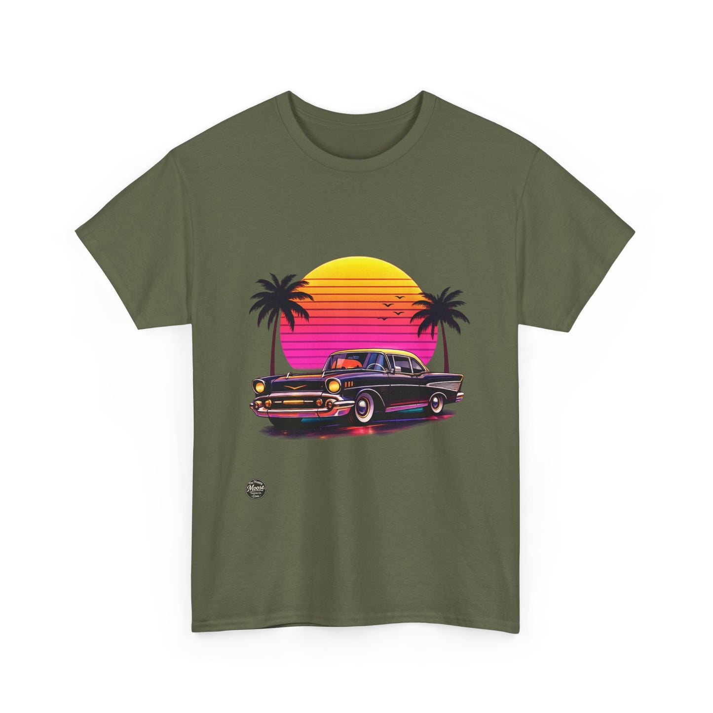 Retro Sunset Classic Car T‑Shirt  EC011