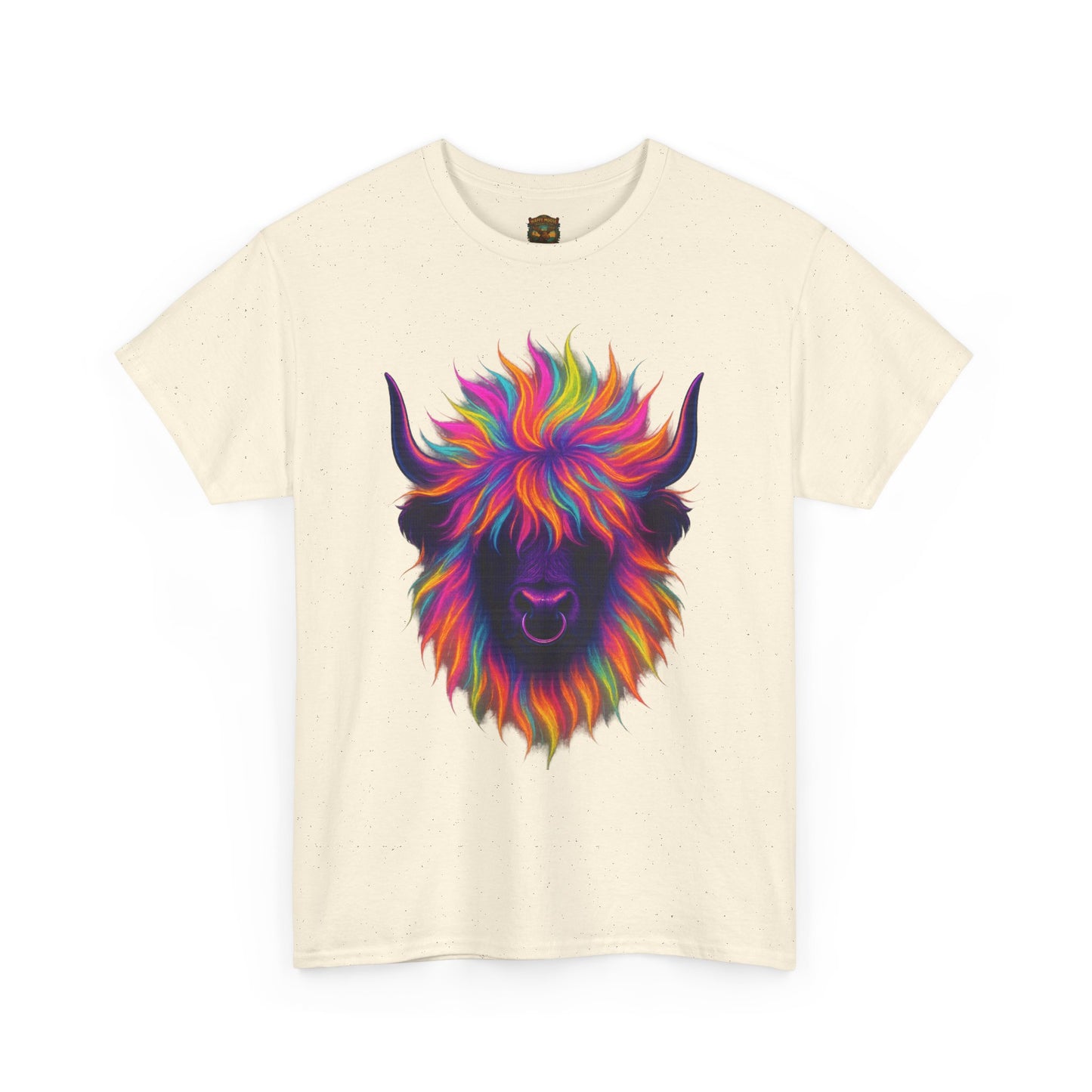 Colorful Highland Cow T-Shirt — Vibrant Rainbow Yak Graphic Tee