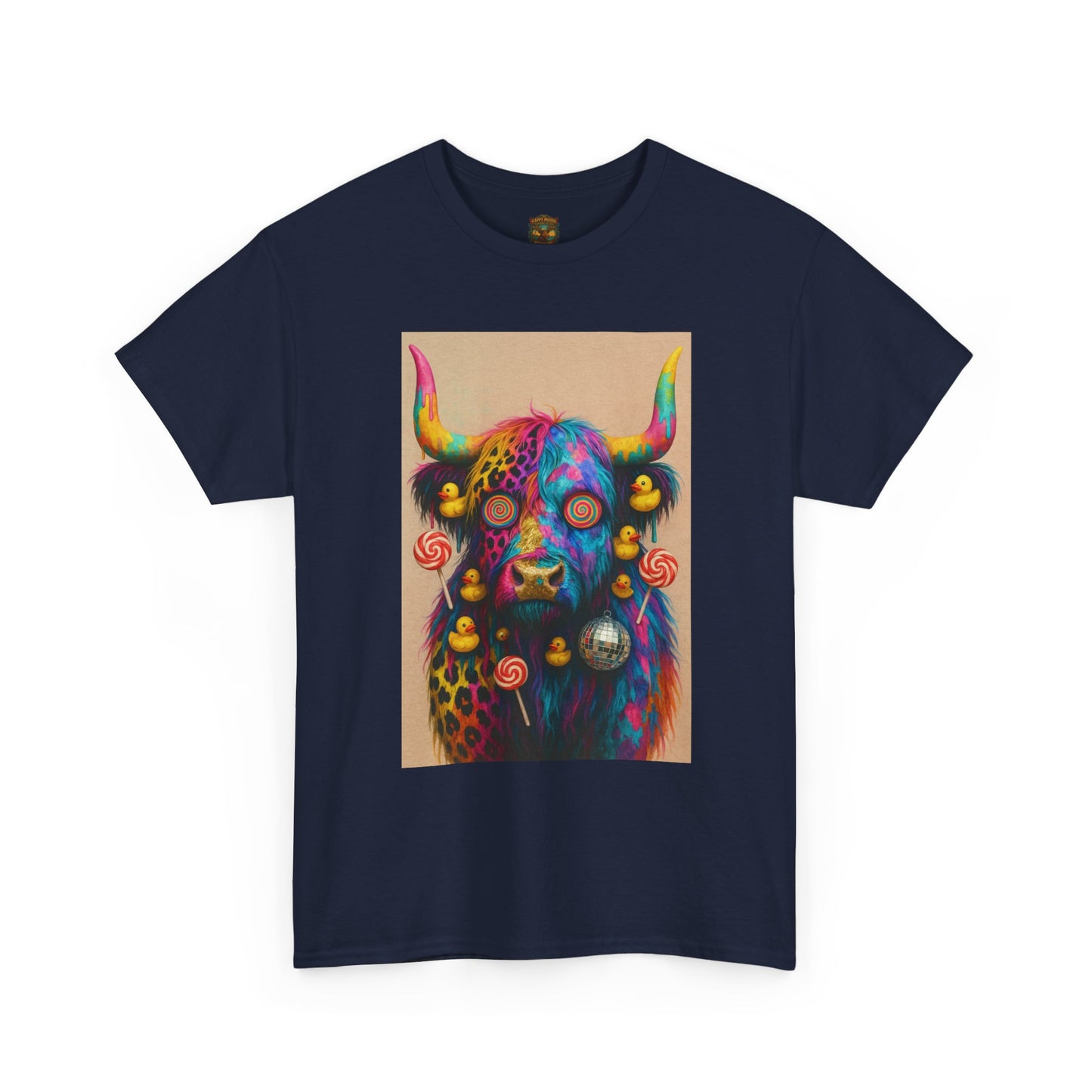 Psychedelic Highland Cow T-Shirt | Retro Rainbow Cow Art 6