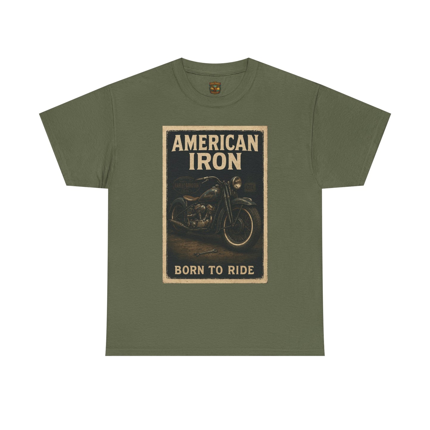 American Iron motorcycle poster Tee | Born to Ride vintage biker graphic T-Shirt