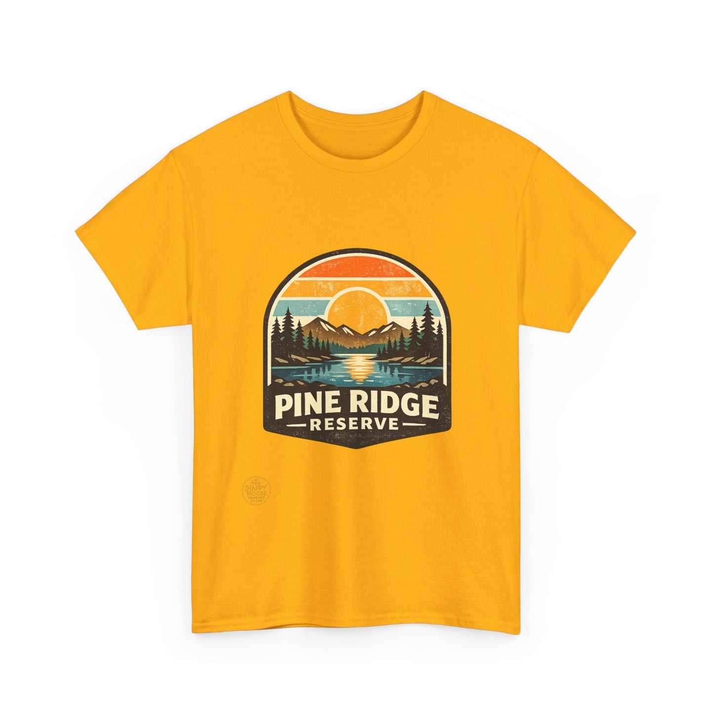 Pine Ridge Reserve TShirt — Vintage Sunset Mountain Camping T-Shirt