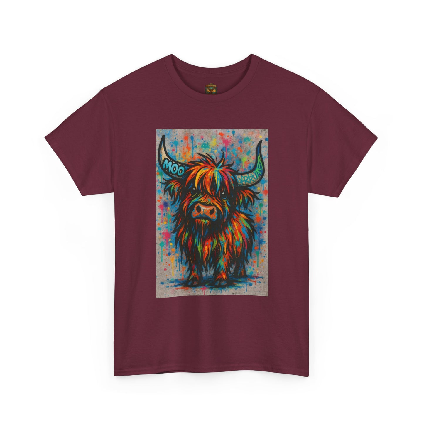 Psychedelic Highland Cow T-Shirt | Retro Rainbow Cow Art 8