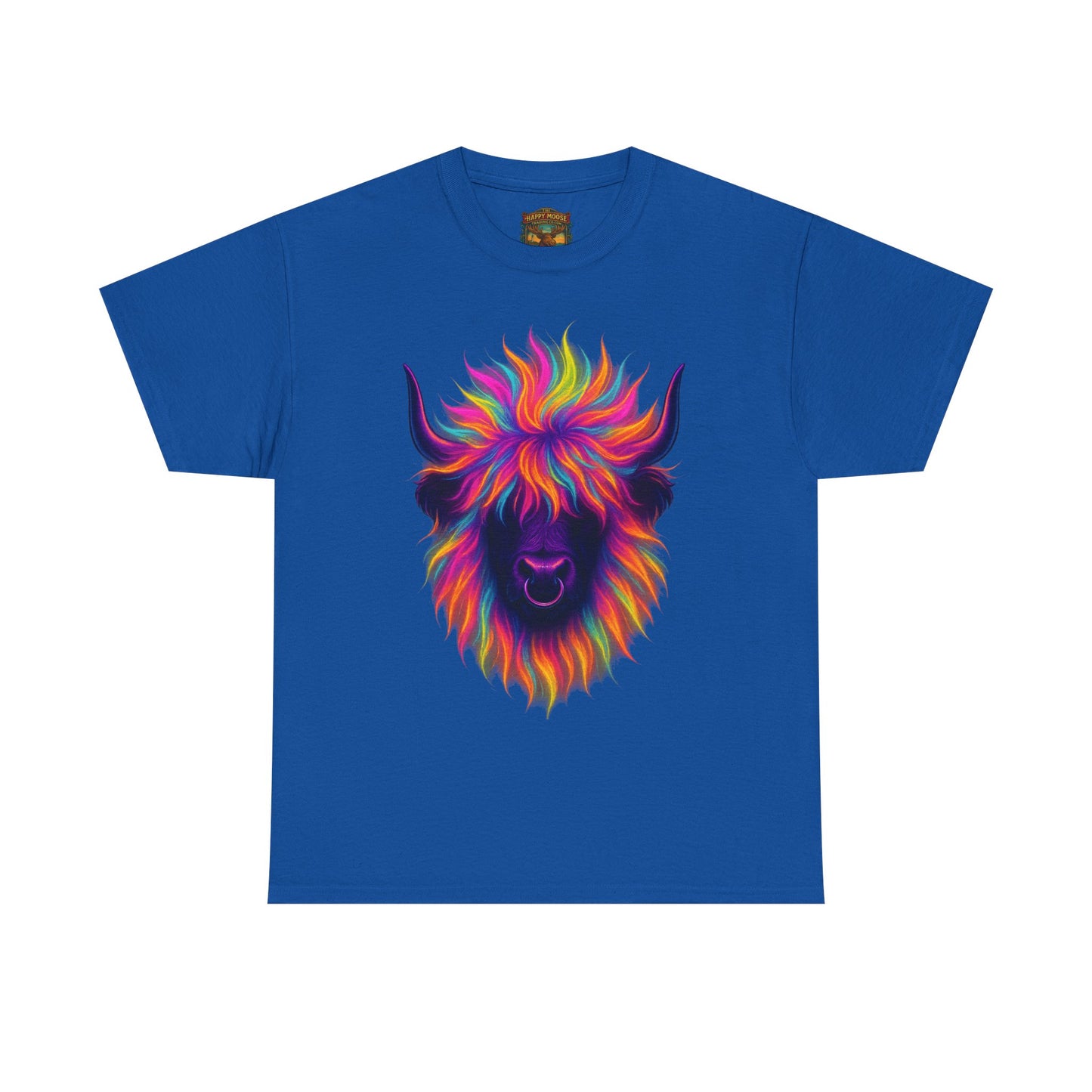 Colorful Highland Cow T-Shirt — Vibrant Rainbow Yak Graphic Tee